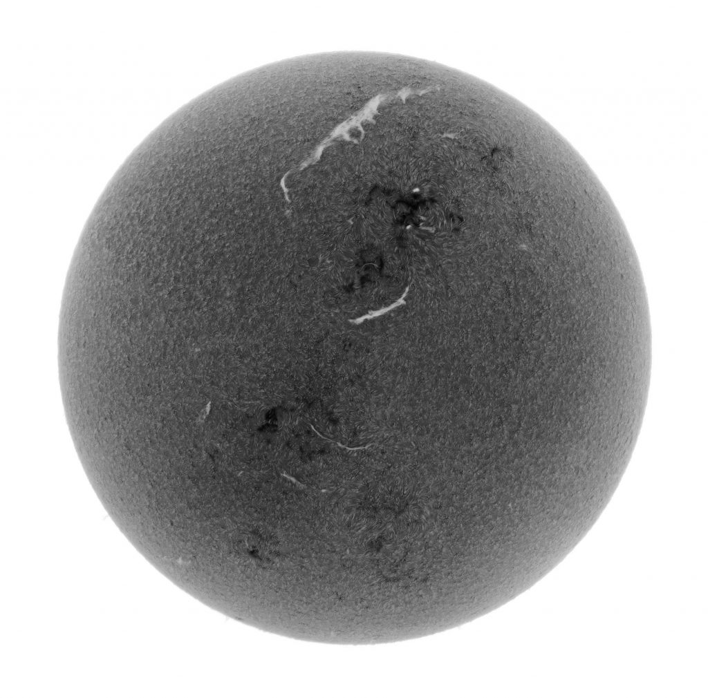 Sonne H-alpha - Bild invertiert - Aufnahmeort: Wartenberg (Oberbayern)